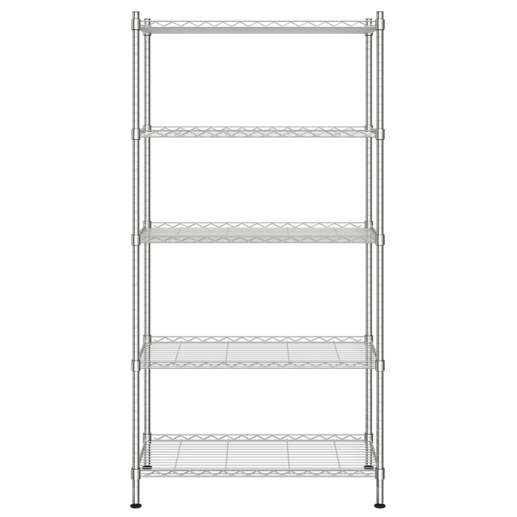 vidaXL 5-Tier Storage Shelf 90x35x180 cm Chrome 250 kg