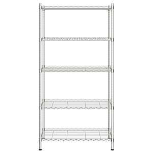 Úložný regál 5 polic 90 x 35 x 180 cm chromovaný 250 kg - obrázek 3