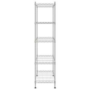 Úložný regál 5 polic 90 x 35 x 180 cm chromovaný 250 kg - obrázek 4