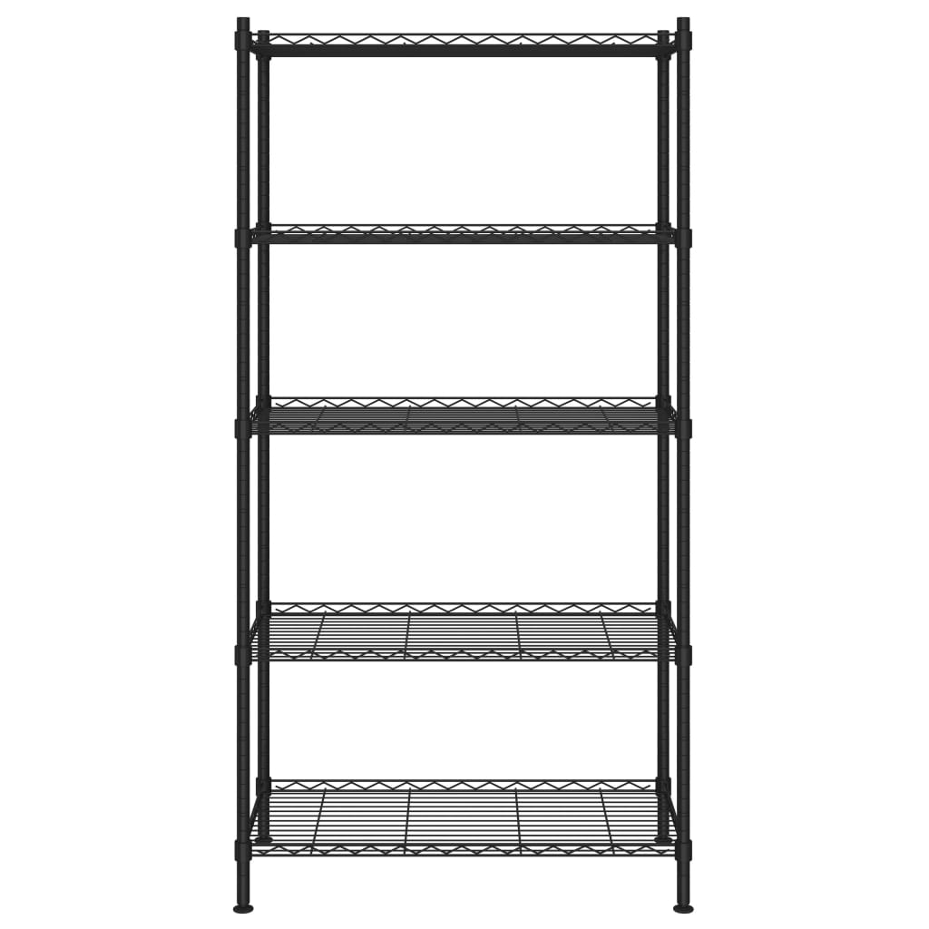 vidaXL Scaffale a 5 Livelli 90x35x180 cm Nero 250 kg