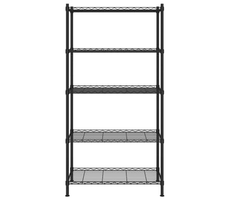 vidaXL Scaffale a 5 Livelli 90x35x180 cm Nero 250 kg