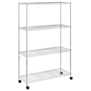 4patrový úložný regál na kolečkách 90x35x142 cm chrom 200 kg - obrázek 2