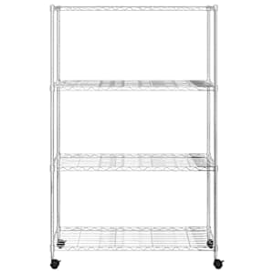 4patrový úložný regál na kolečkách 90x35x142 cm chrom 200 kg - obrázek 4