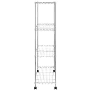 4patrový úložný regál na kolečkách 90x35x142 cm chrom 200 kg - obrázek 5
