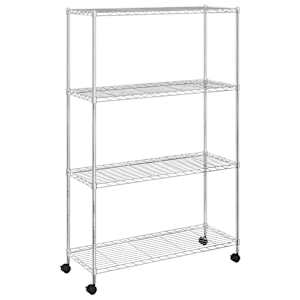 4patrový úložný regál na kolečkách 90x35x142 cm chrom 200 kg - obrázek 6