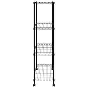 Úložný regál 4 police 90 x 35 x 142 cm s kolečky černý 200 kg - obrázek 5