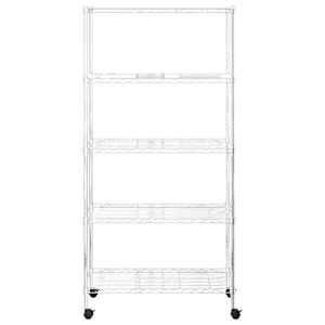 Úložný regál 5 polic 75x35x155 cm s kolečky chromovaný 250 kg - obrázek 4
