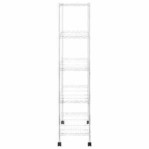 Úložný regál 5 polic 75x35x155 cm s kolečky chromovaný 250 kg - obrázek 5