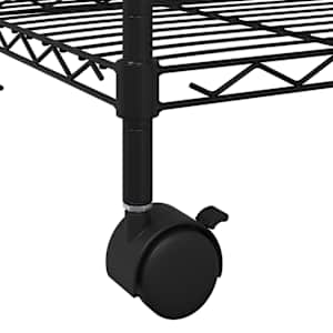 Úložný regál 5 polic 75 x 35 x 155 cm s kolečky černý 250 kg - obrázek 8