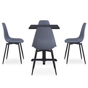 vidaXL Lauko valgomojo komplektas, 5 dalių, pilkas, metalas ir PP