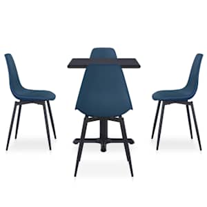 vidaXL Lauko valgomojo komplektas, 5 dalių, turkio, metalas ir PP