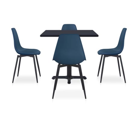 vidaXL Lauko valgomojo komplektas, 5 dalių, turkio, metalas ir PP