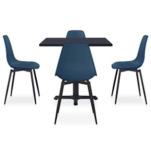 vidaXL Lauko valgomojo komplektas, 5 dalių, turkio, metalas ir PP