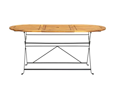 vidaXL Table de jardin 160x85x74 cm Bois d'acacia massif Ovale