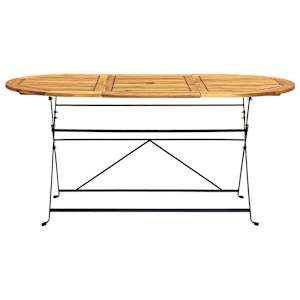 vidaXL Table de jardin 160x85x74 cm Bois d'acacia massif Ovale