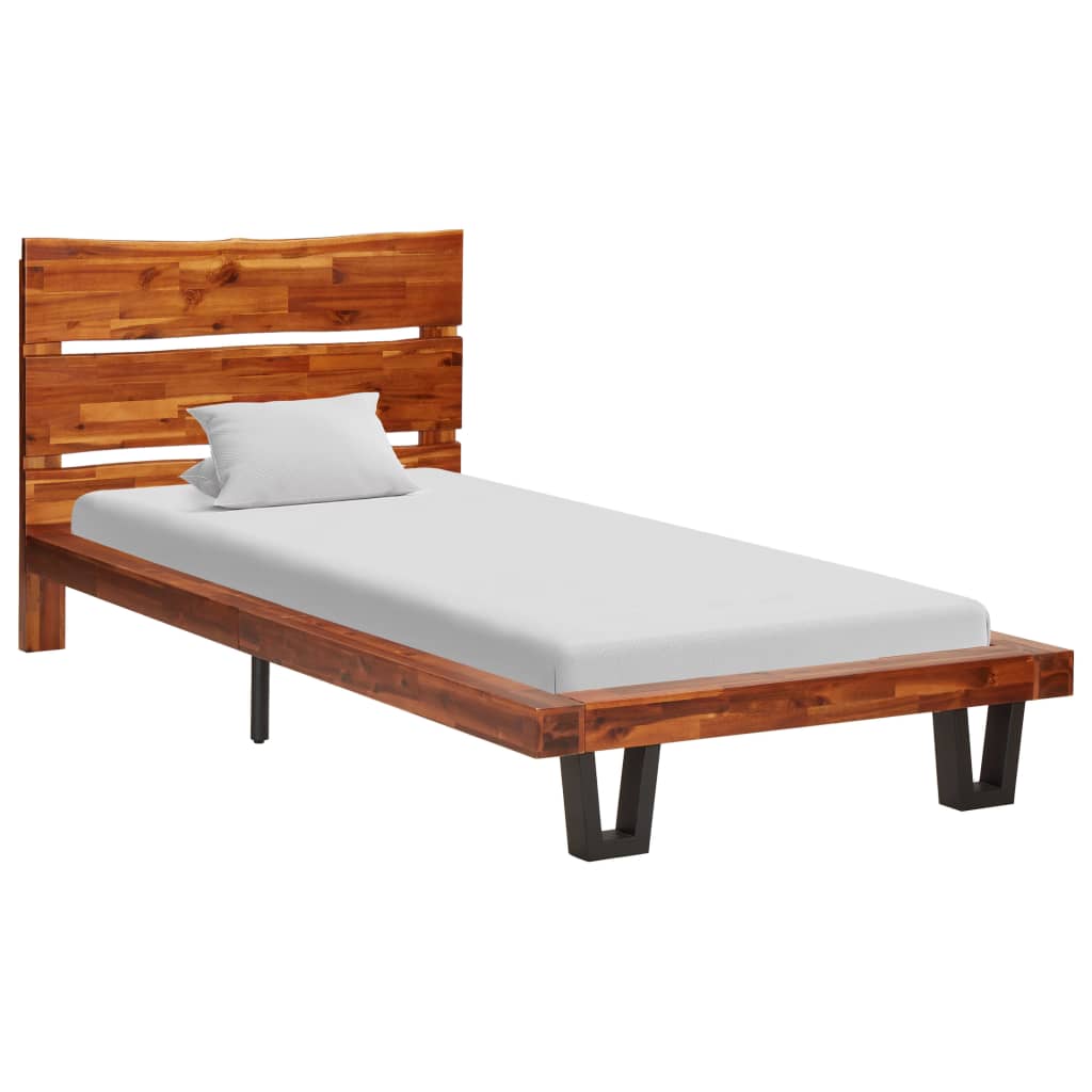 Bed Frame With Live Edge Solid Acacia Wood 90 Cm Home And Garden 