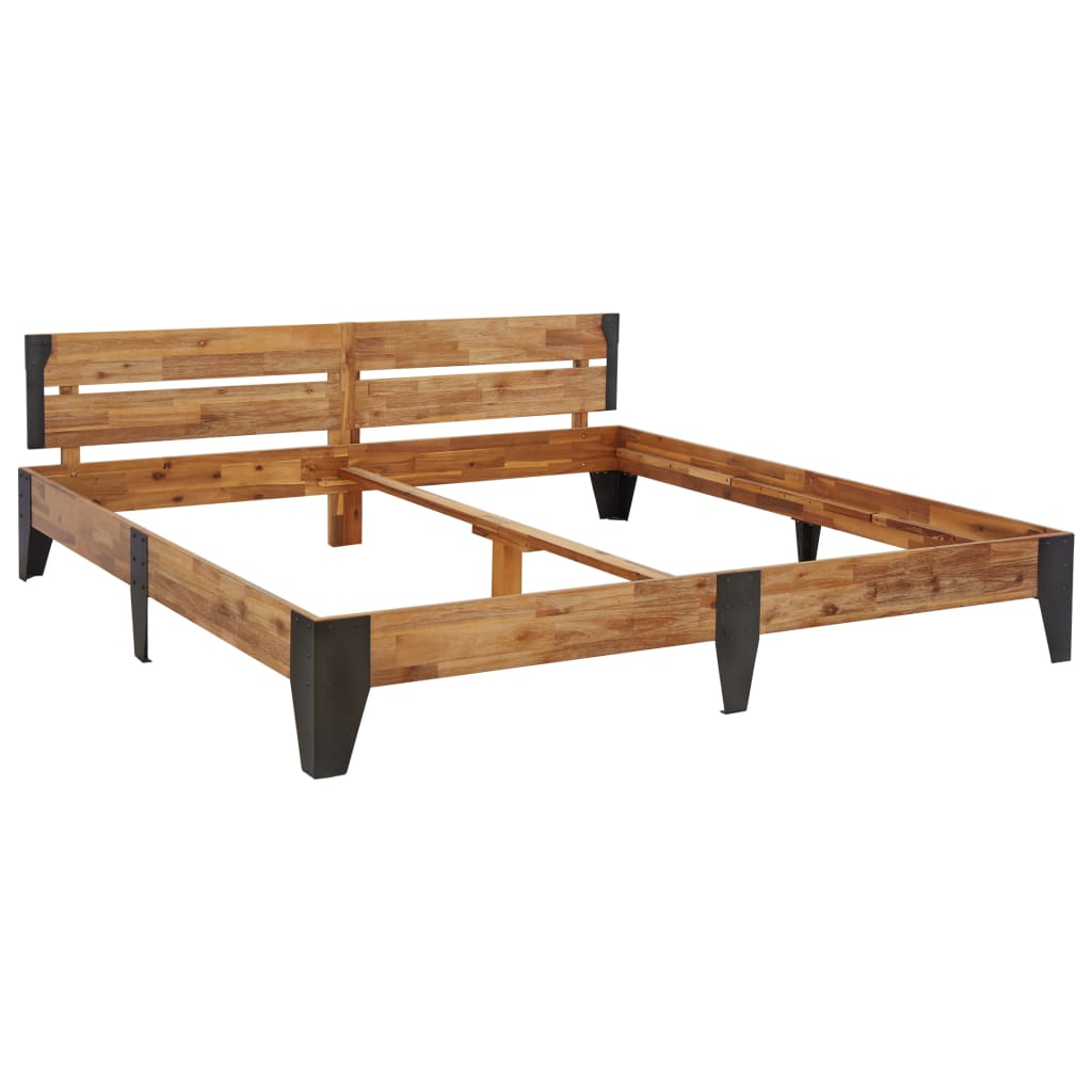 

vidaXL Bedframe massief acaciahout geborstelde afwerking 180x200 cm