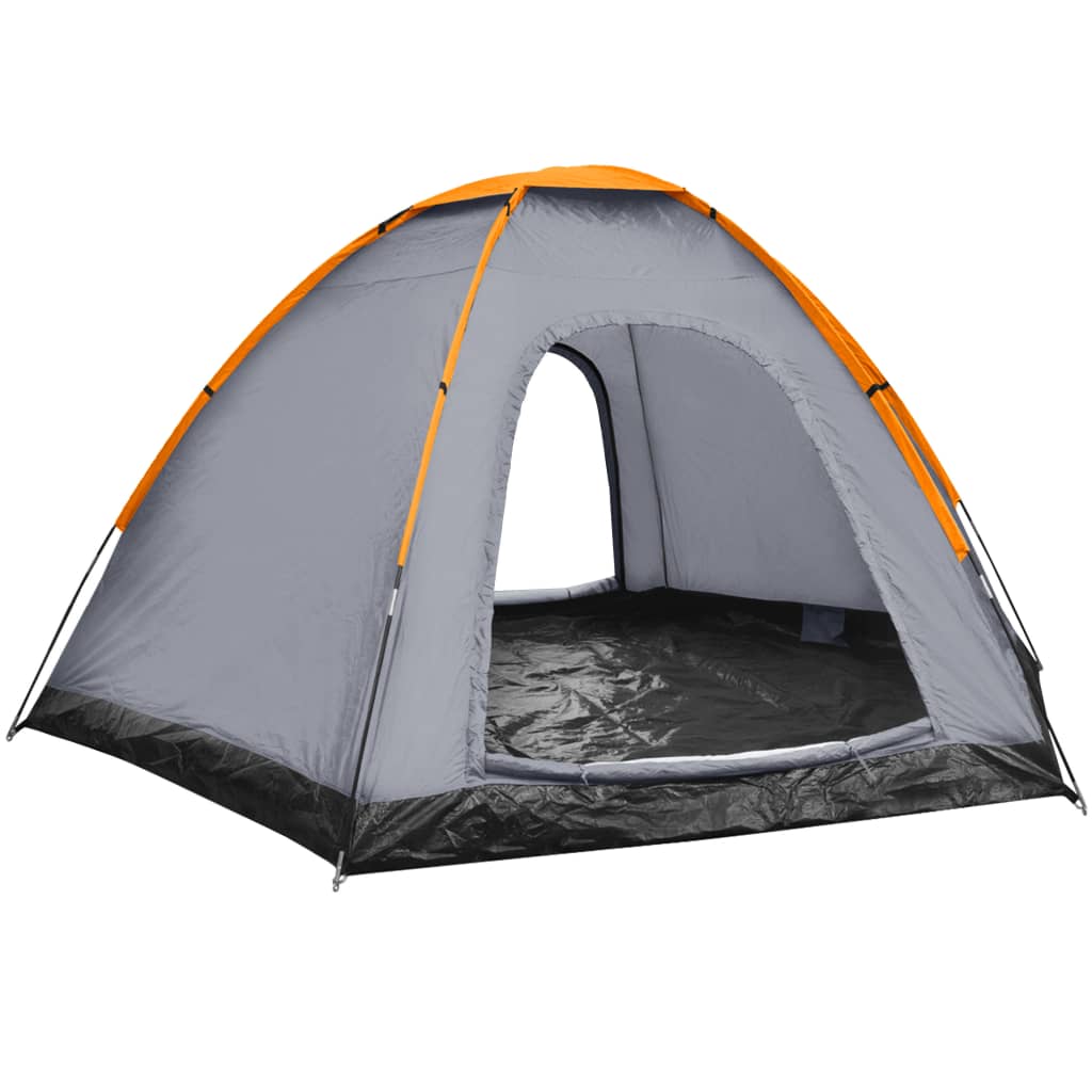Cort camping tip iglu 8 pers gri portocaliu 650x240x190 cm