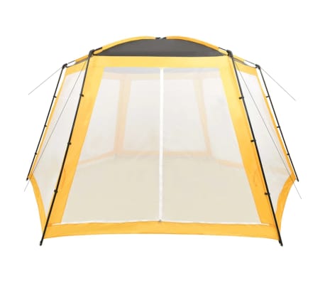 vidaXL Палатка за басейн, текстил, 590x520x250 см, жълта