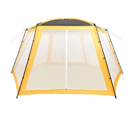 vidaXL Palapinė baseinui, geltonos spalvos, 660x580x250cm, audinys