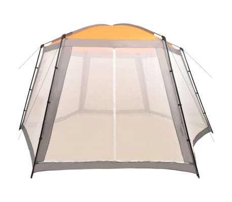 vidaXL Palapinė baseinui, pilkos spalvos, 660x580x250cm, audinys