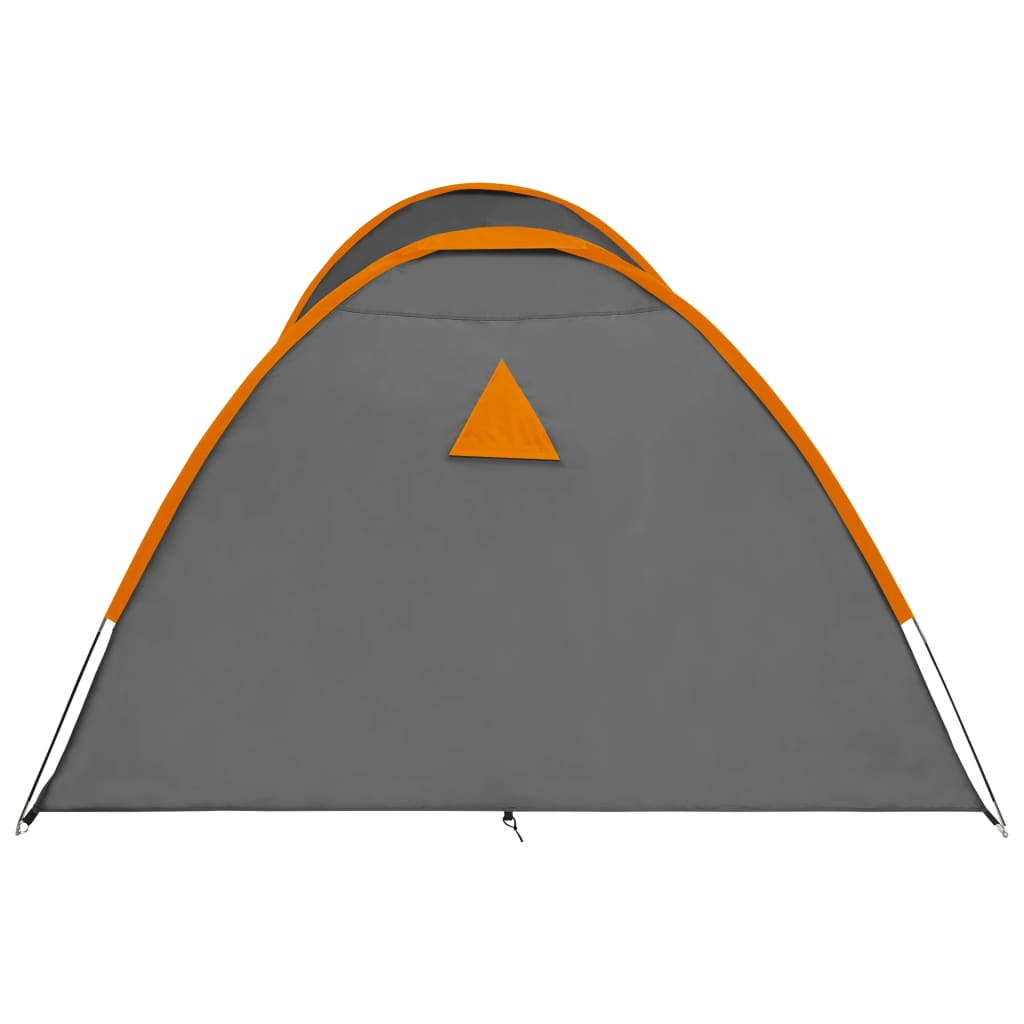 Kempingový stan iglú 650 x 240 x 190 cm 8 osob šedý a oranžový