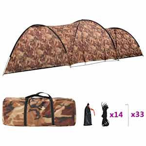 vidaXL Campingtelt igloformet 650x240x190 cm for 8 personer kamuflasje