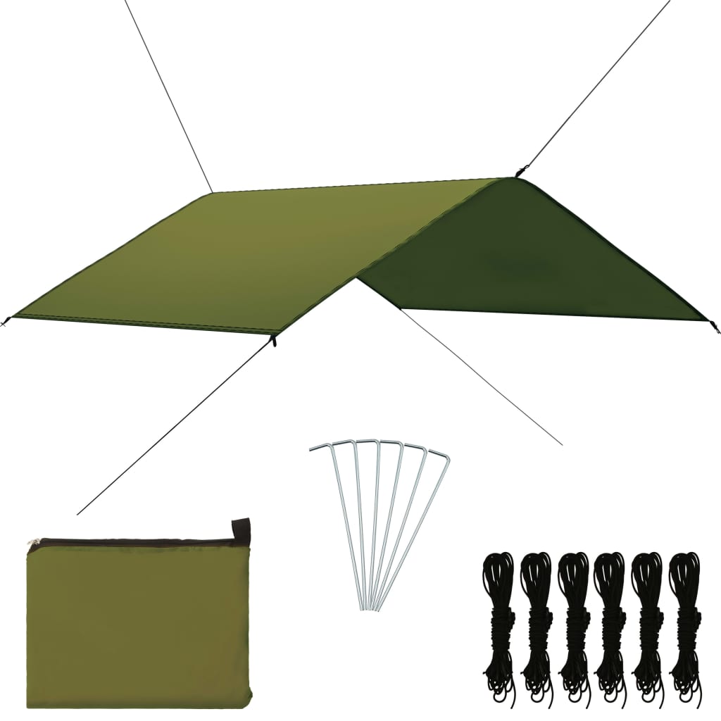 vidaXL Prelată de exterior, verde, 4x4 m