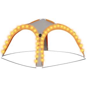 Party stan s LED 4 boční stěny 3,6x3,6x2,3 m šedý a oranžový - obrázek 2