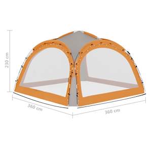 Party stan s LED 4 boční stěny 3,6x3,6x2,3 m šedý a oranžový - obrázek 13
