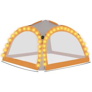 Party stan s LED 4 boční stěny 3,6x3,6x2,3 m šedý a oranžový - obrázek 4