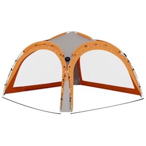 Party stan s LED 4 boční stěny 3,6x3,6x2,3 m šedý a oranžový - obrázek 5