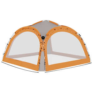 Party stan s LED 4 boční stěny 3,6x3,6x2,3 m šedý a oranžový - obrázek 8