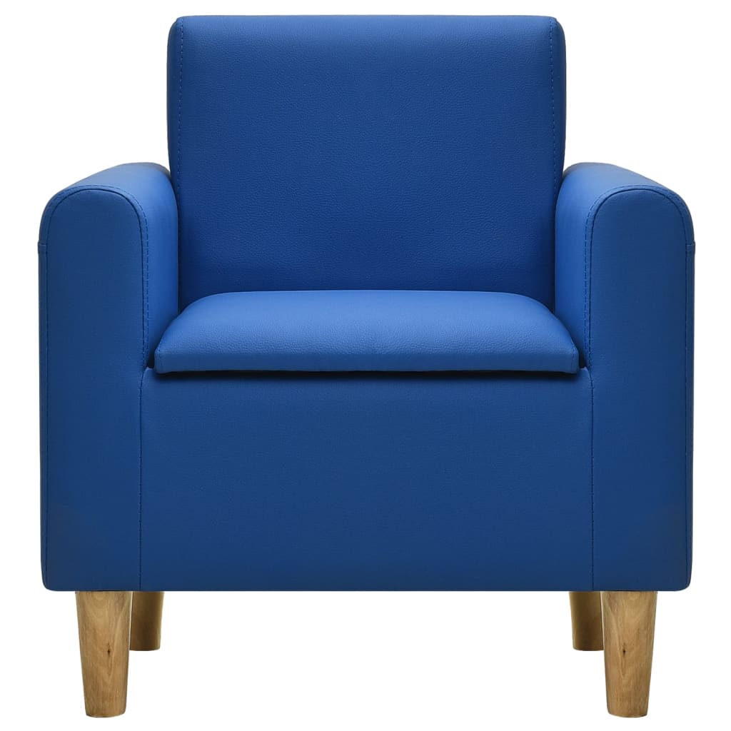 vidaXL Sofa dla dziecka, niebieska, obita sztuczną skórą