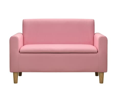 vidaXL 2-personers sofa til børn kunstlæder pink
