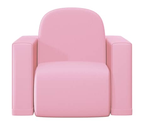 vidaXL 2-in-1 Children Sofa Pink Faux Leather