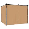 vidaXL varjualune kardinatega, 3 x 3 m, pruunikashall, teras