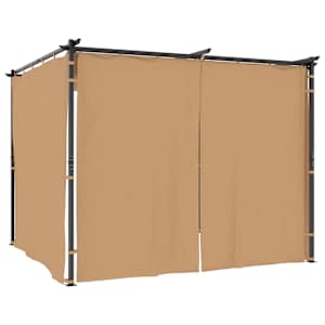vidaXL varjualune kardinatega, 3 x 3 m, pruunikashall, teras