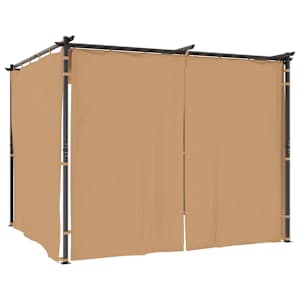 Altán se závěsy 3 x 3 m taupe ocel - obrázek 2