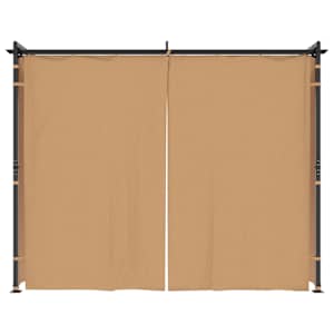 Altán se závěsy 3 x 3 m taupe ocel - obrázek 3