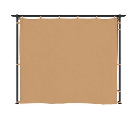 vidaXL Gazebo with Curtains 6x3 m Taupe Steel | vidaXL.com.au
