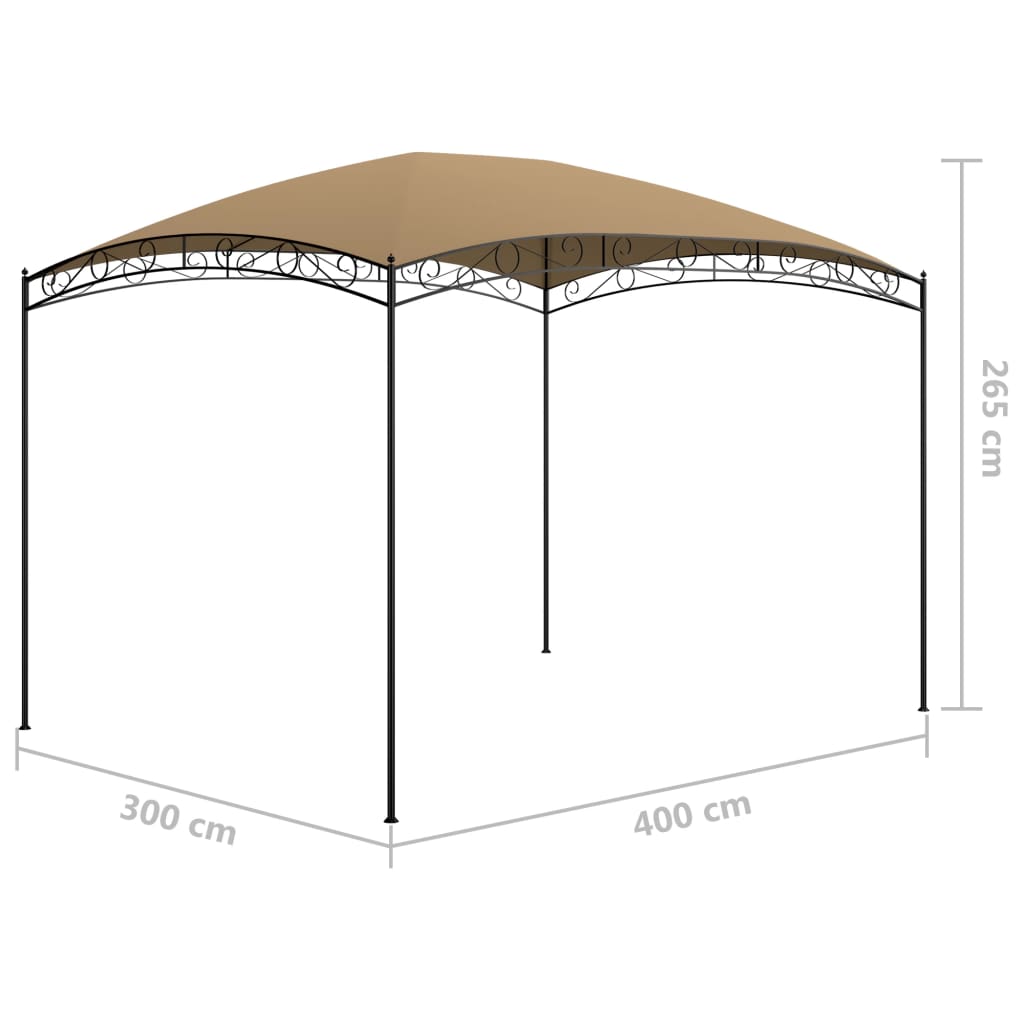 Pavilion, gri taupe, 3 x 4 x 2,65 m, 180 g/m²