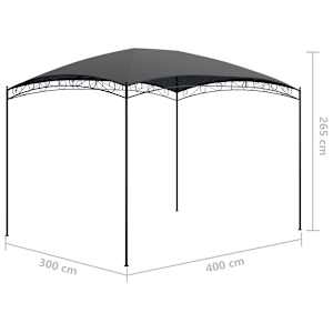 Altán 3 x 4 x 2,65 m antracitový 180 g/m² - obrázek 5