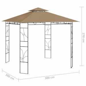 Altán 3 x 3 x 2,7 m taupe 160 g/m² - obrázek 5