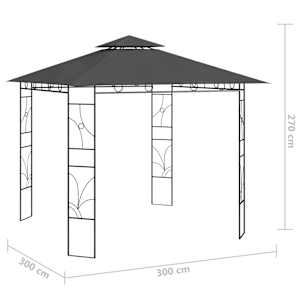 Altán 3 x 3 x 2,7 m antracitový 160 g/m² - obrázek 5
