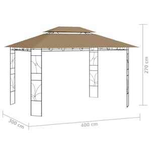 Altán 4 x 3 x 2,7 m taupe 160 g/m² - obrázek 6