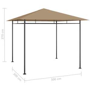 Altán 3 x 3 x 2,7 m taupe 180 g/m² - obrázek 4
