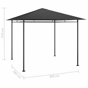 Altán 3 x 3 x 2,7 m antracitový 180 g/m² - obrázek 4
