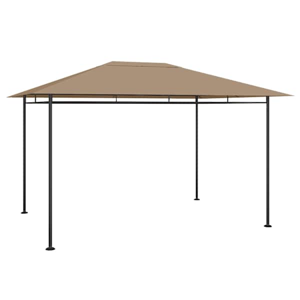 vidaXL lehtla 384x281x270 cm, pruunikashall, 180 g/m&sup2;