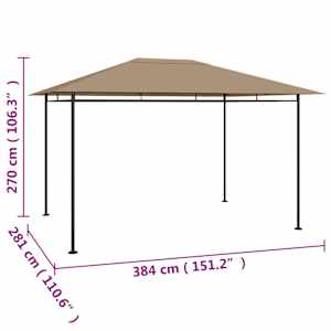 Altán 384x281x270 cm taupe 180 g/m² - obrázek 5